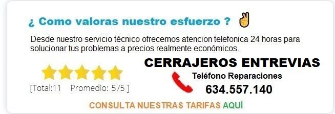 cerrajeros Entrevias precios